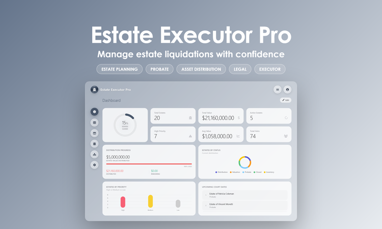 Estate Executor Pro - Dashboard