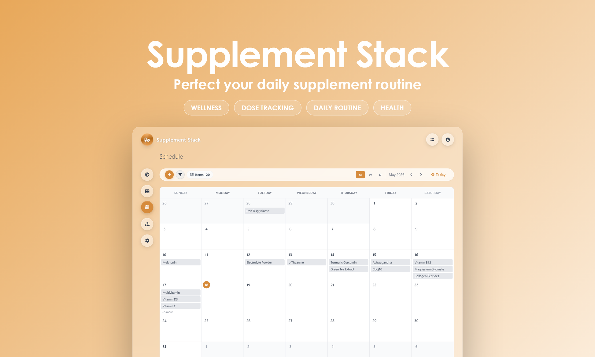 Supplement Stack - Calendar