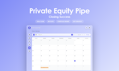 Private Equity Pipe - Calendar