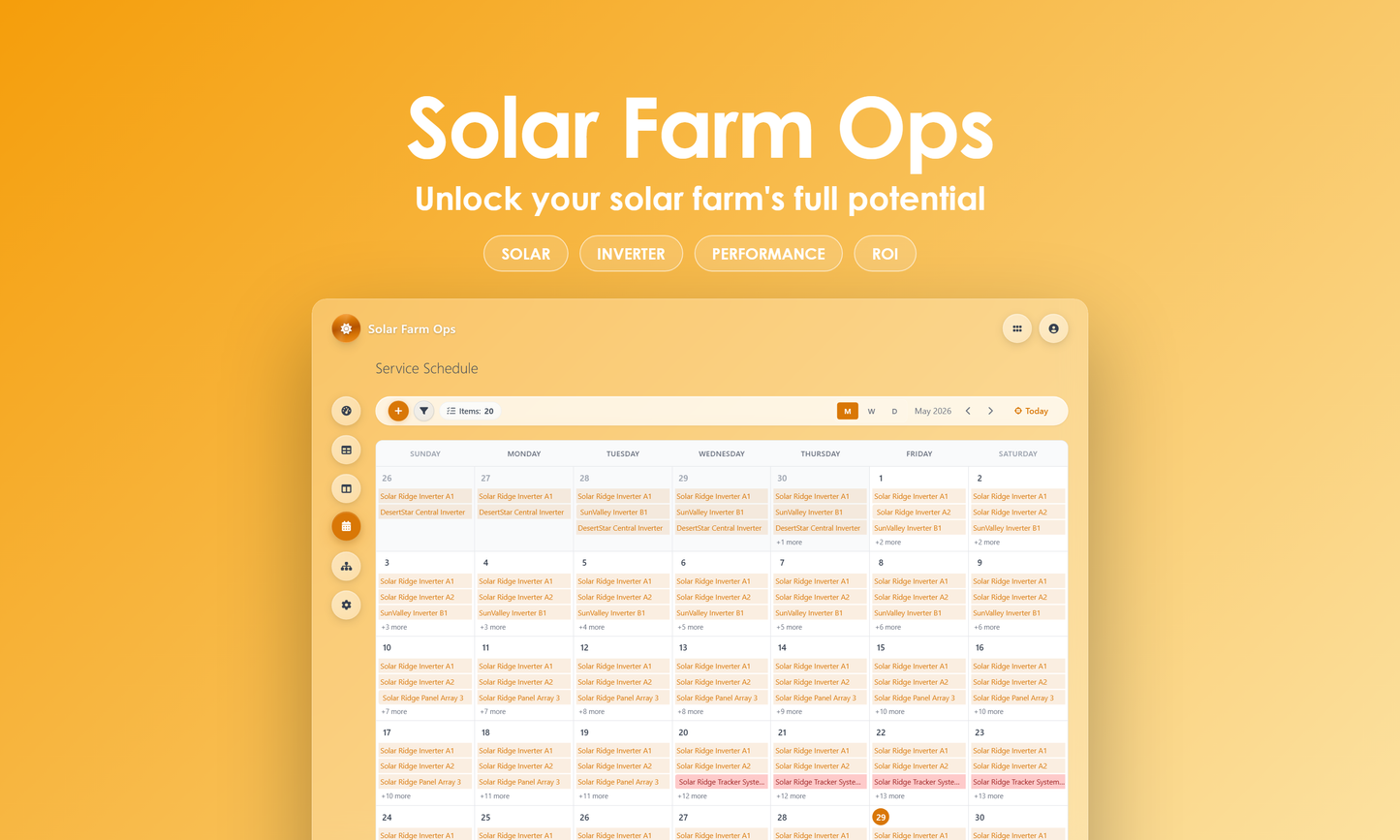Solar Farm Ops - Calendar