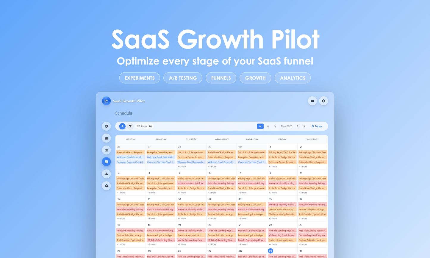 SaaS Growth Pilot - Calendar