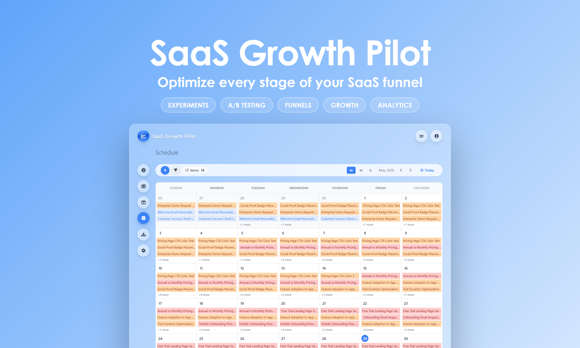 SaaS Growth Pilot - Calendar