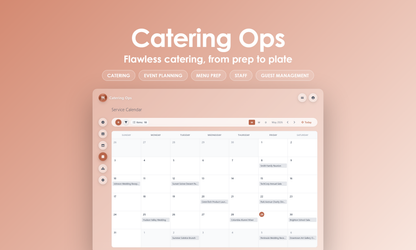 Catering Ops - Calendar