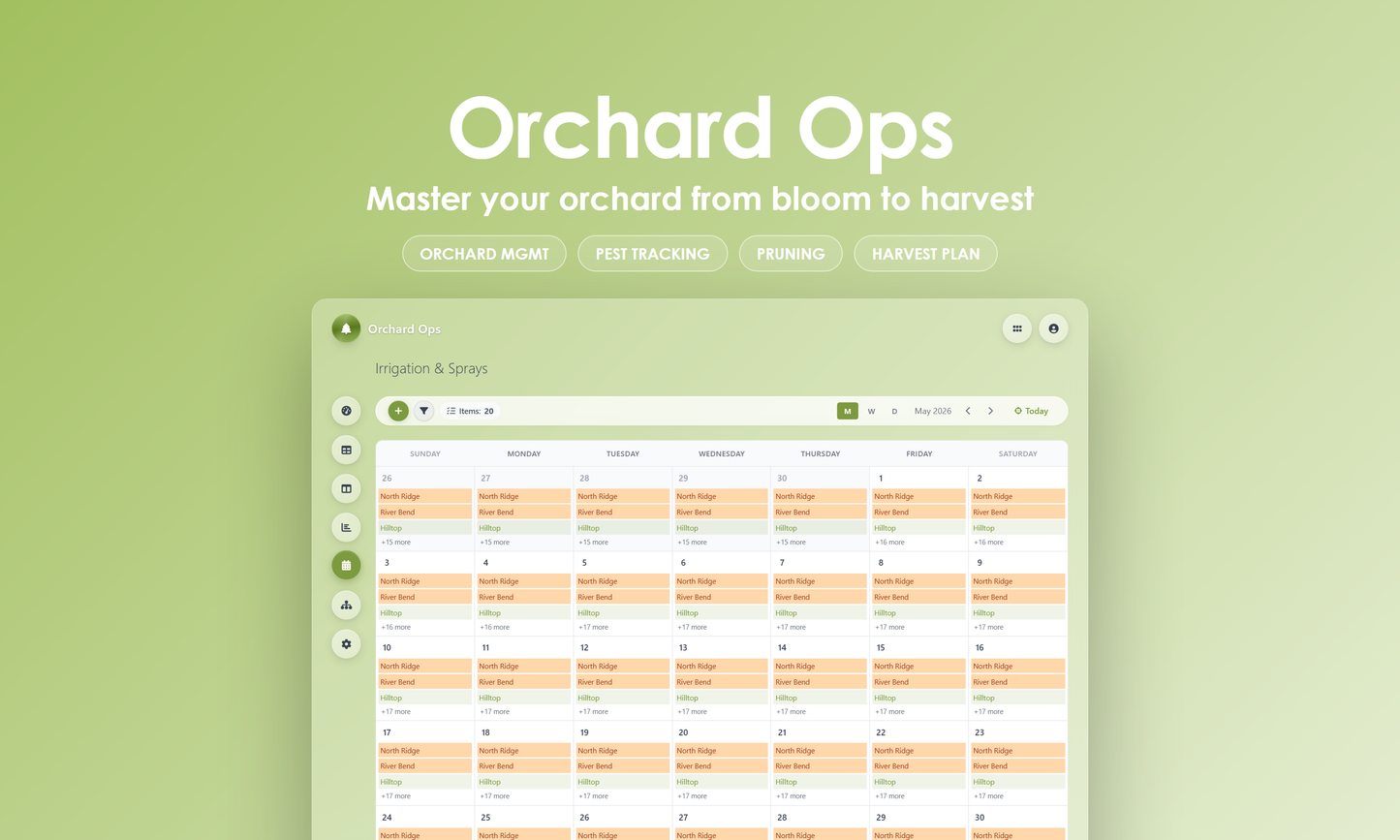 Orchard Ops - Calendar
