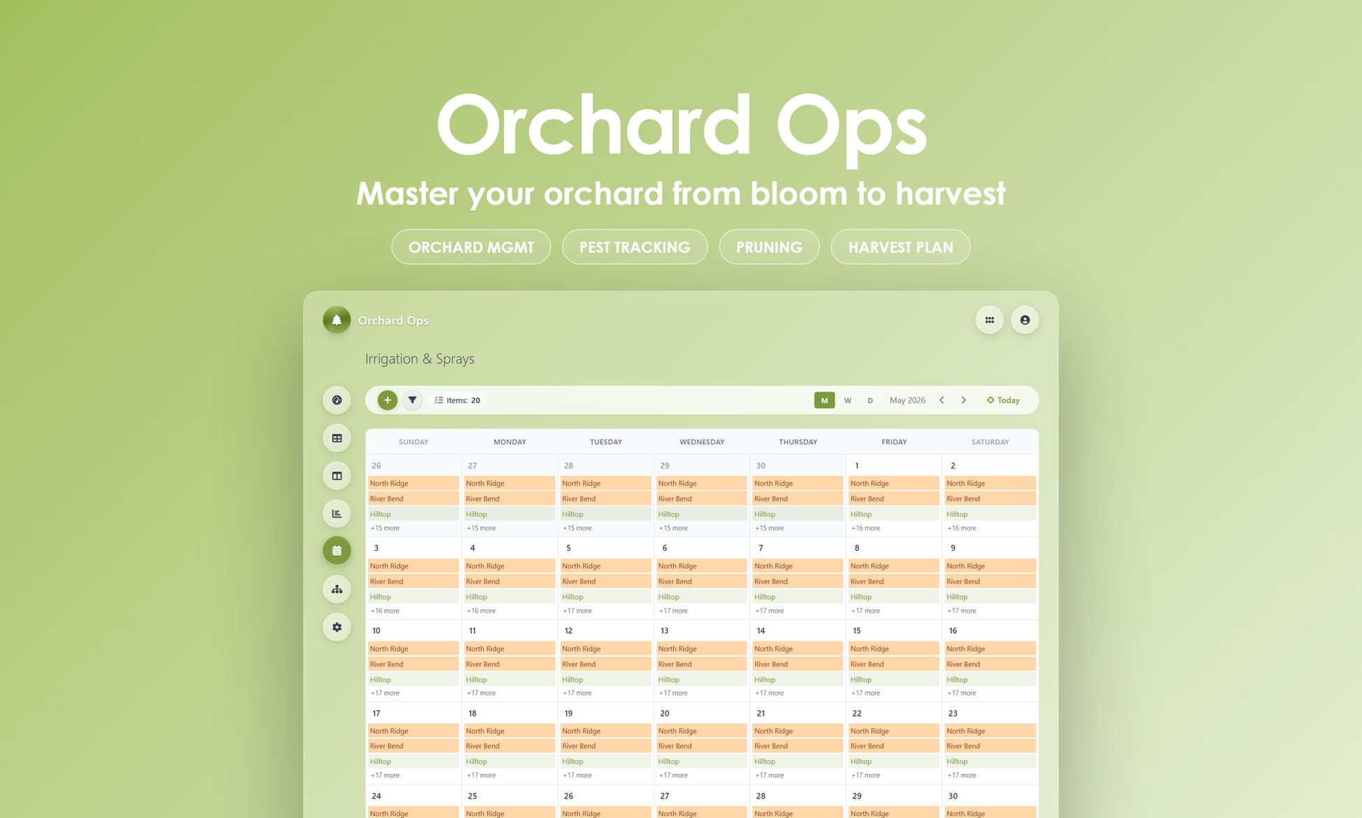 Orchard Ops - Calendar