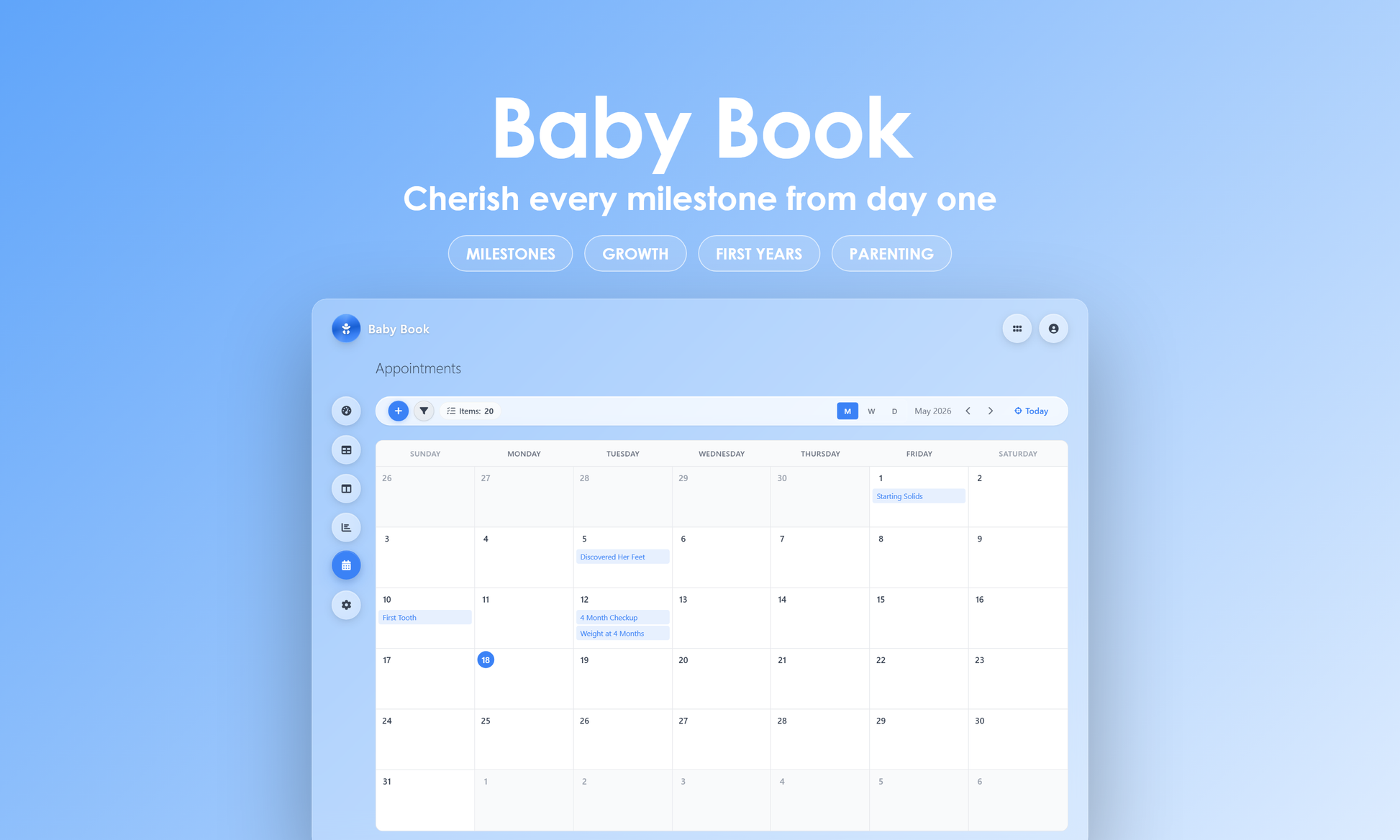 Baby Book - Calendar