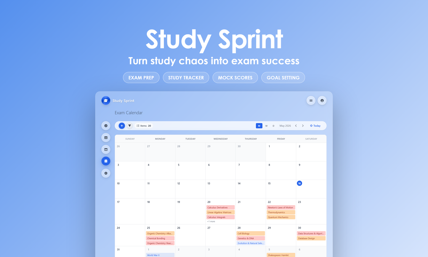 Study Sprint - Calendar