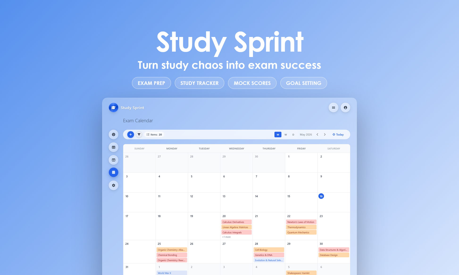 Study Sprint - Calendar
