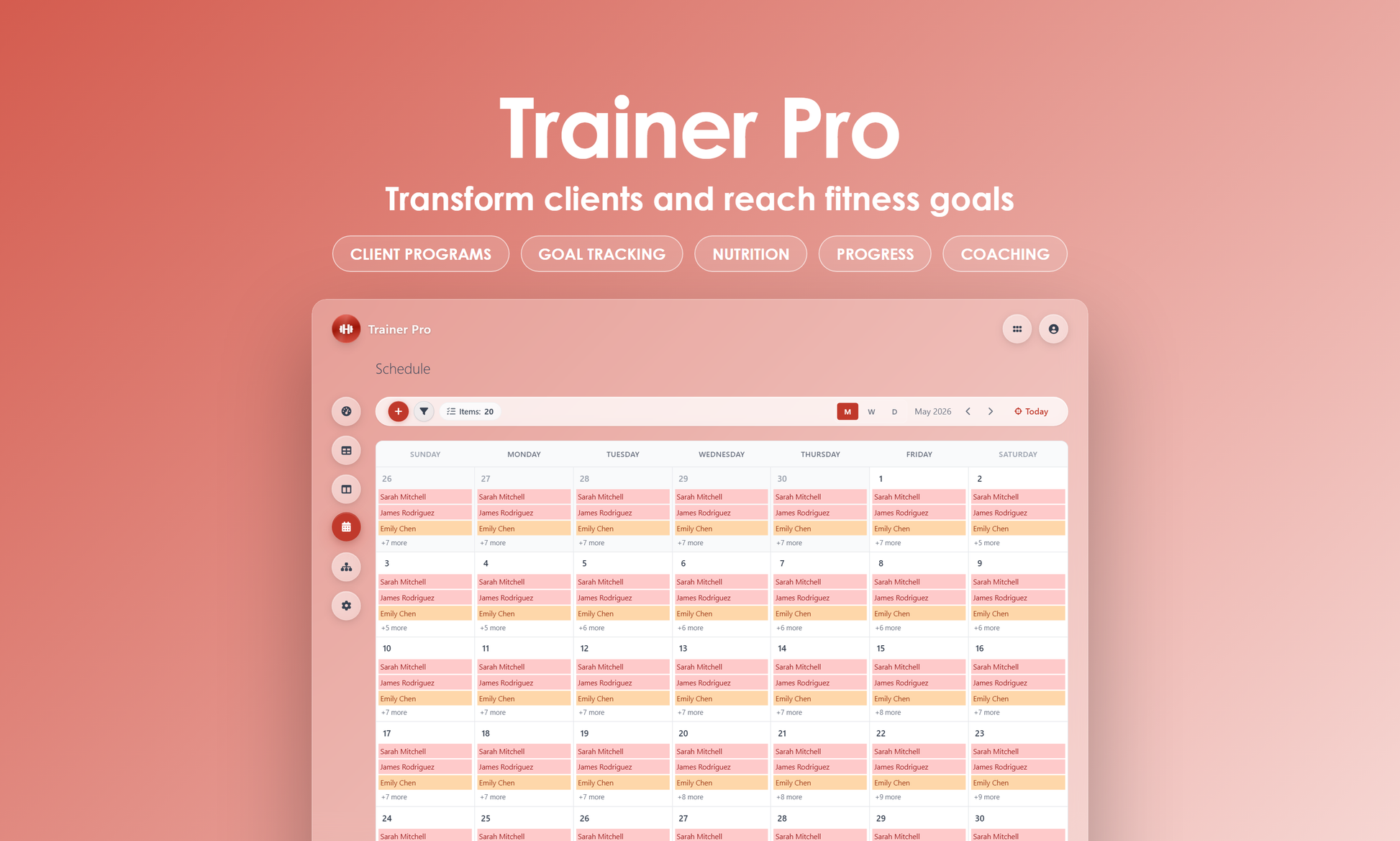 Trainer Pro - Calendar
