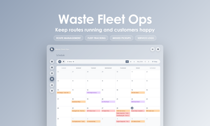 Waste Fleet Ops - Calendar