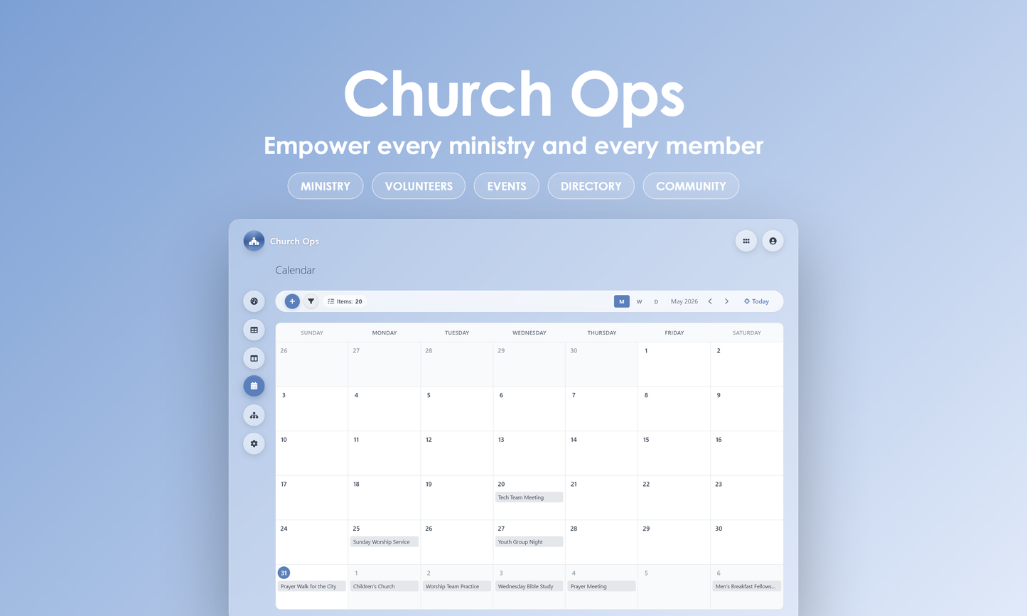 Church Ops - Calendar