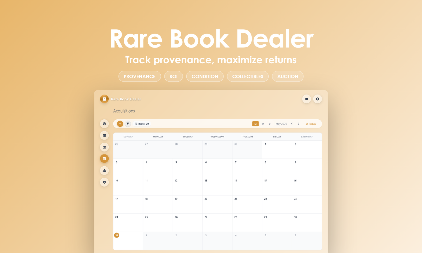 Rare Book Dealer - Calendar