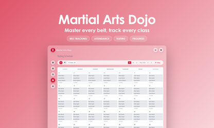Martial Arts Dojo - Calendar