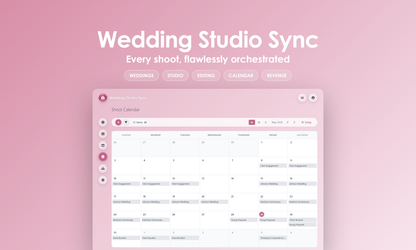 Wedding Studio Sync - Calendar