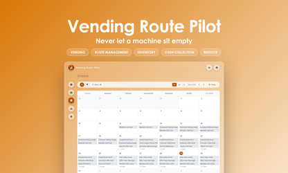 Vending Route Pilot - Calendar