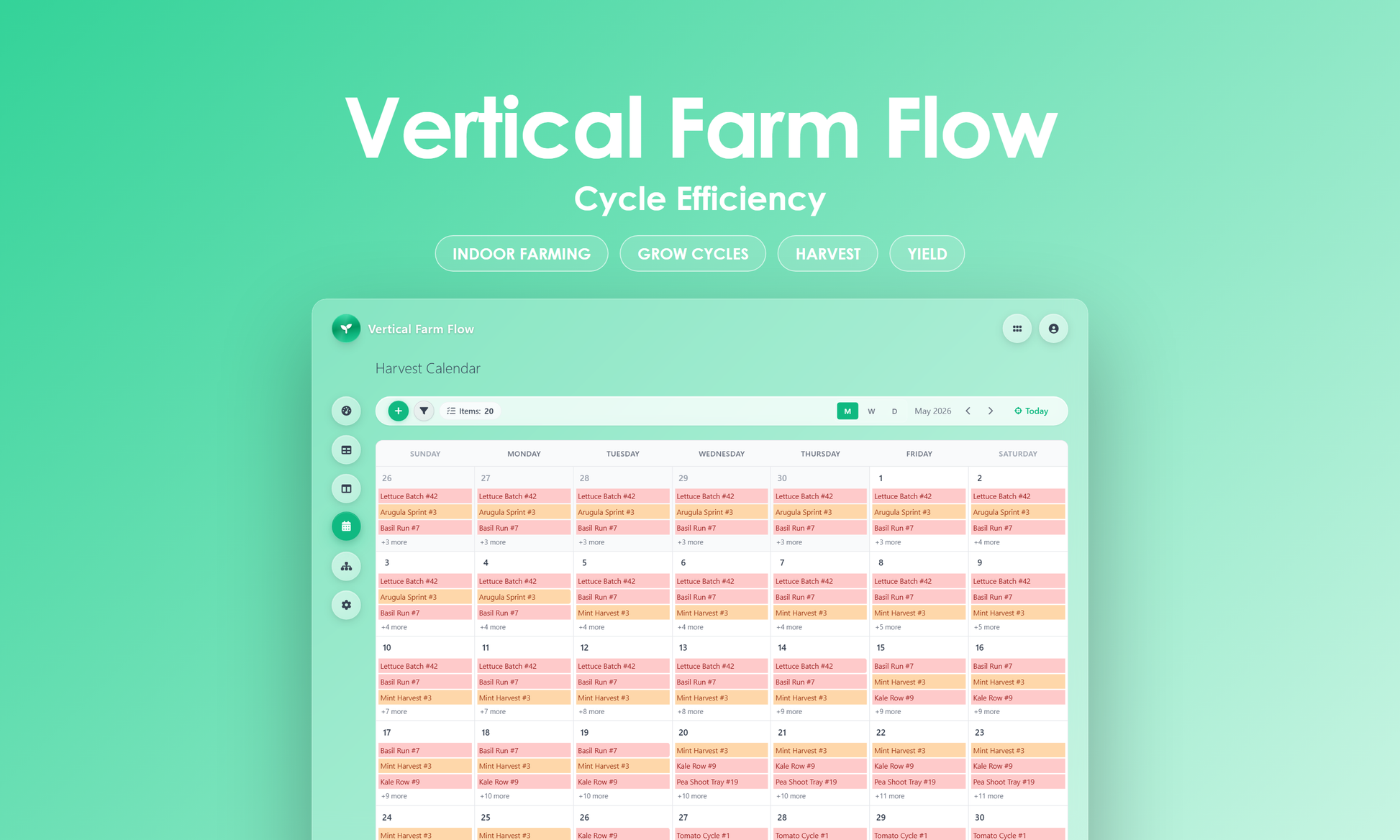 Vertical Farm Flow - Calendar