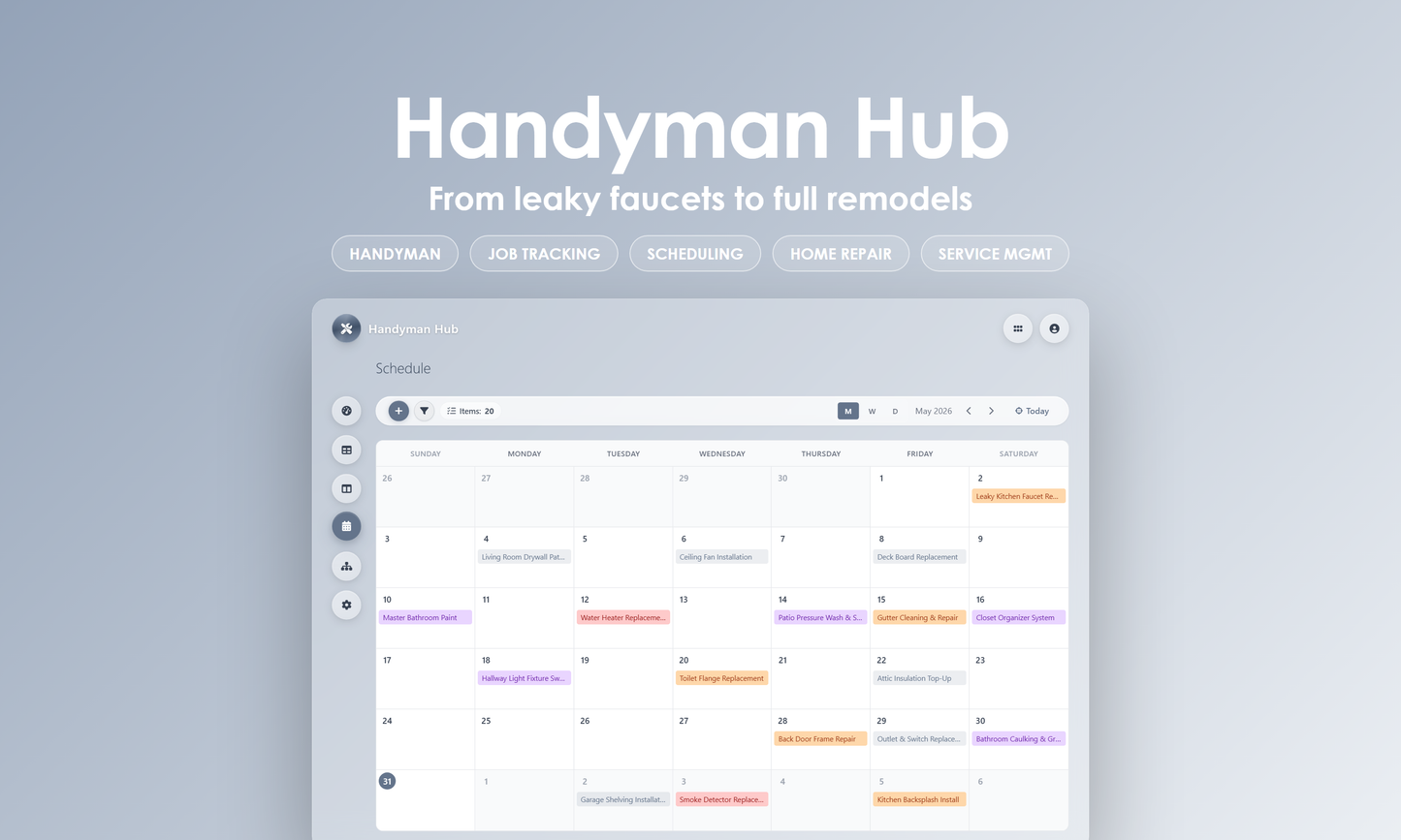 Handyman Hub - Calendar