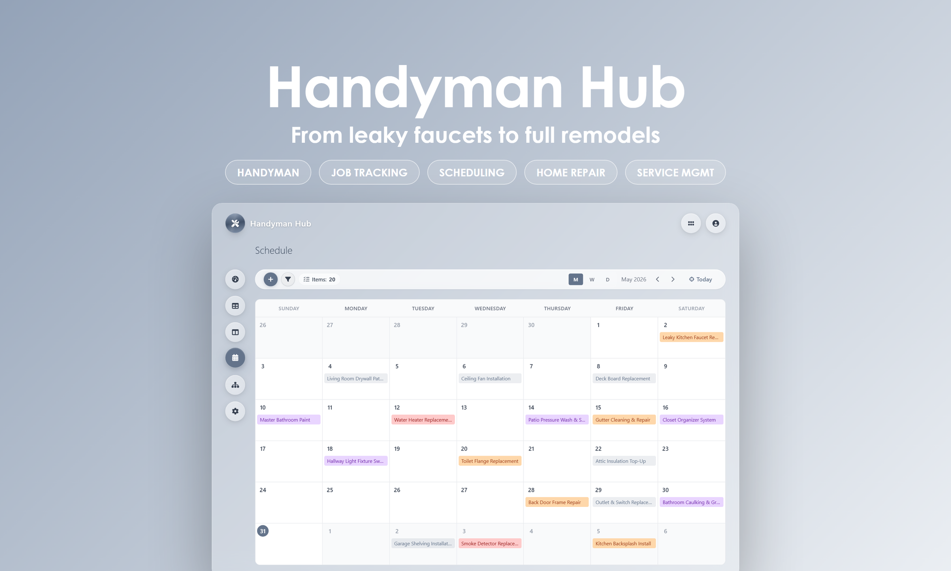 Handyman Hub - Calendar