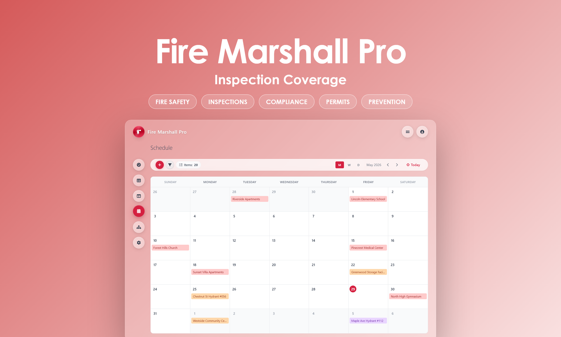 Fire Marshall Pro - Calendar
