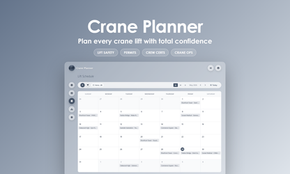Crane Planner - Calendar