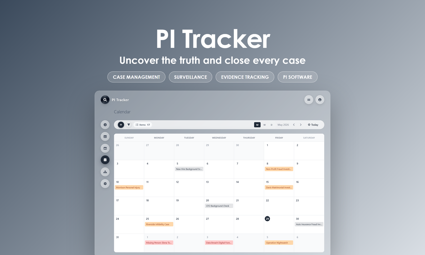 PI Tracker - Calendar