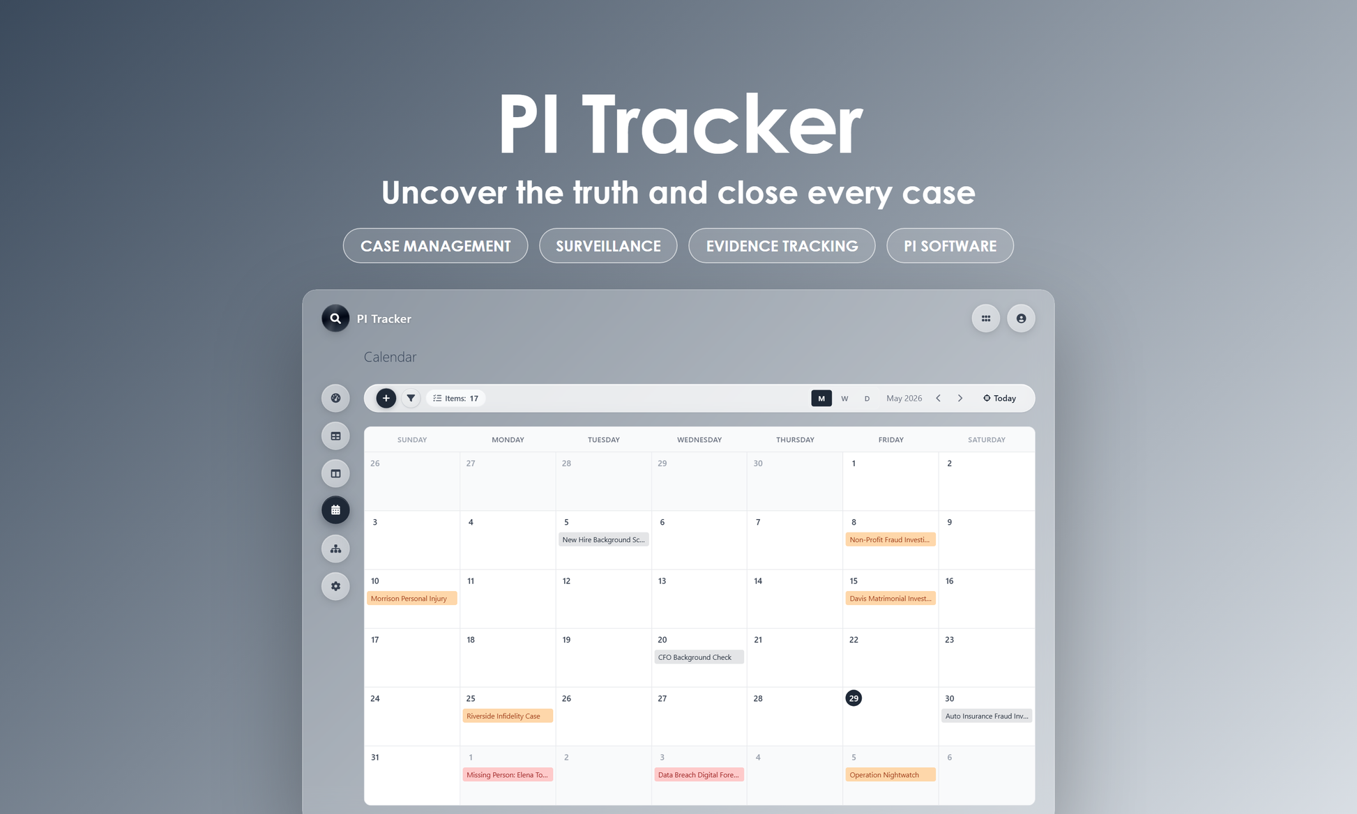 PI Tracker - Calendar