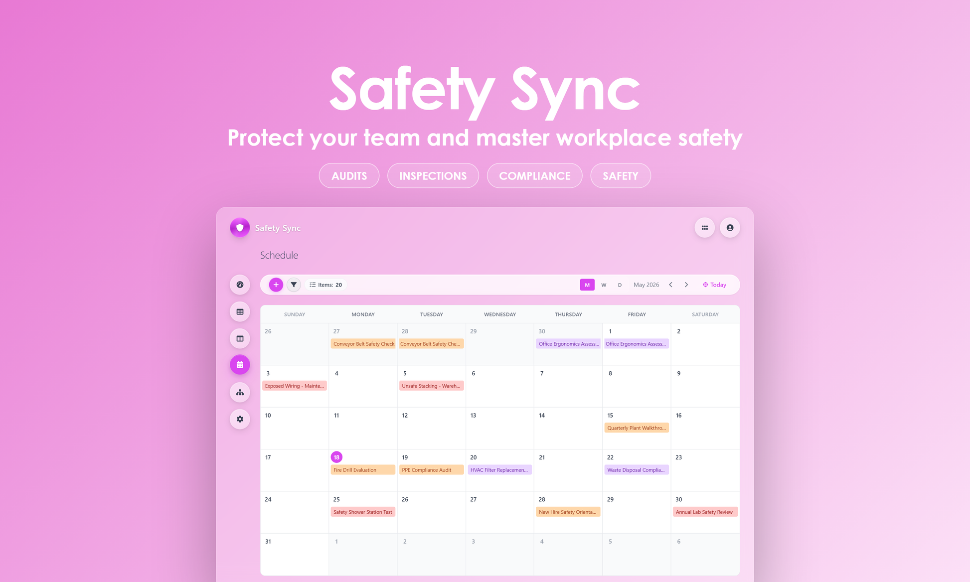 Safety Sync - Calendar