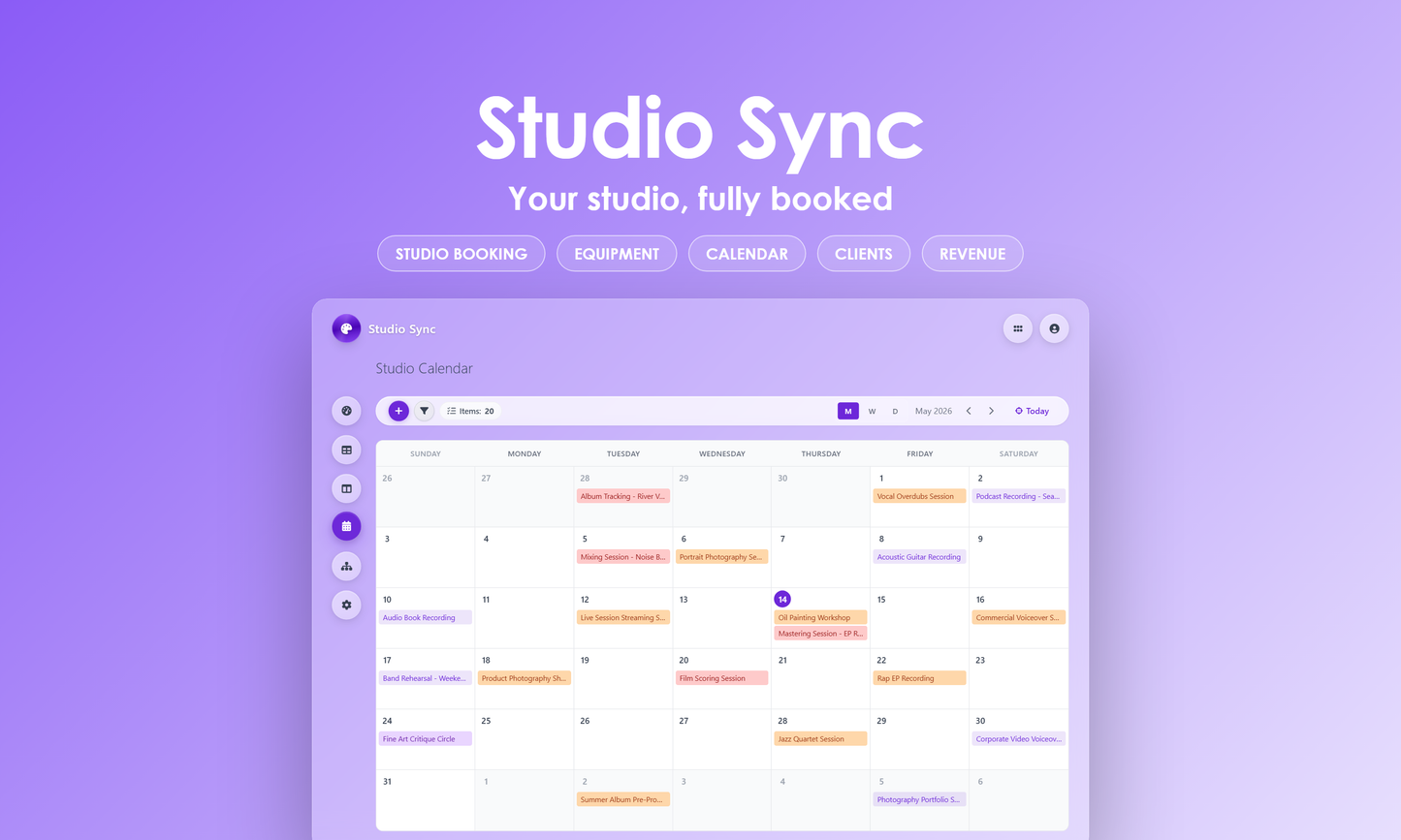 Studio Sync - Calendar
