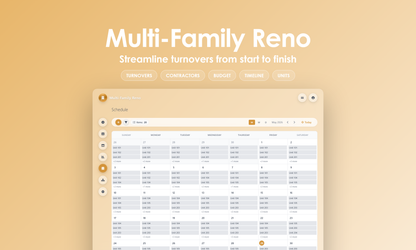 Multi-Family Reno - Calendar
