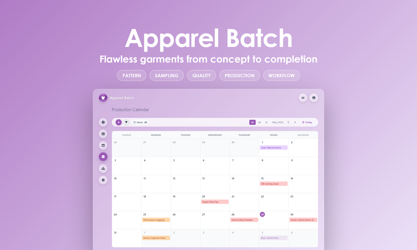 Apparel Batch - Calendar