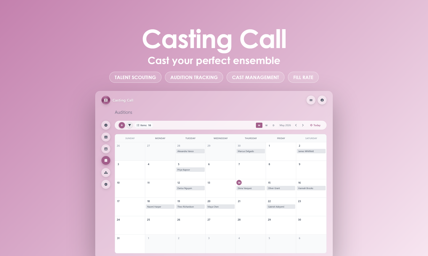 Casting Call - Calendar