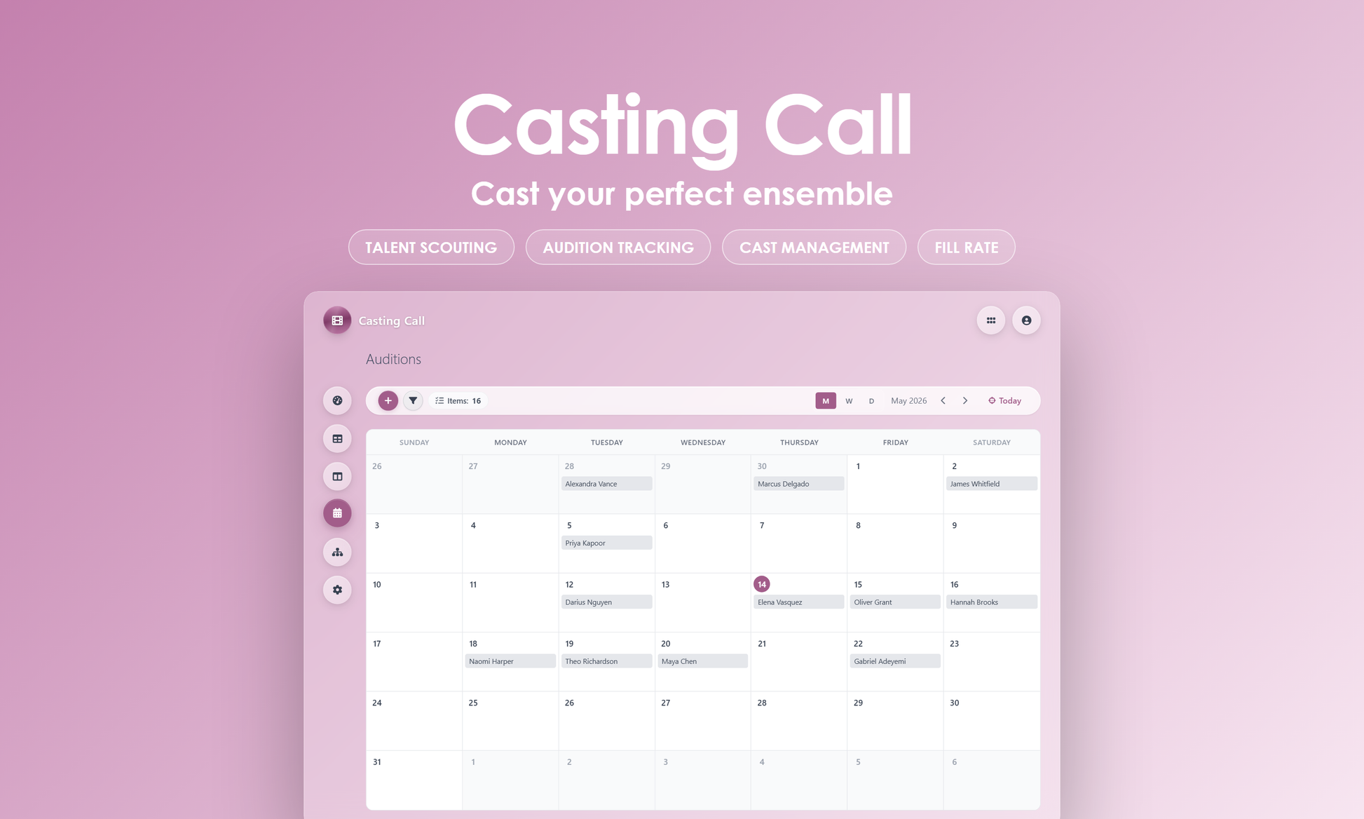Casting Call - Calendar