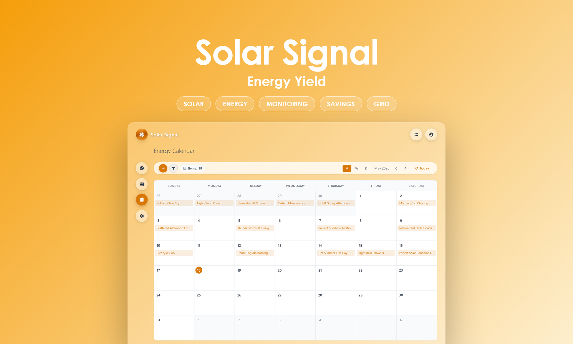 Solar Signal - Calendar