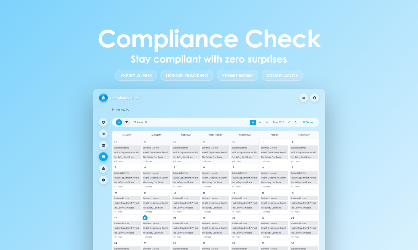 Compliance Check - Calendar