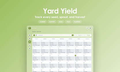 Yard Yield - Calendar