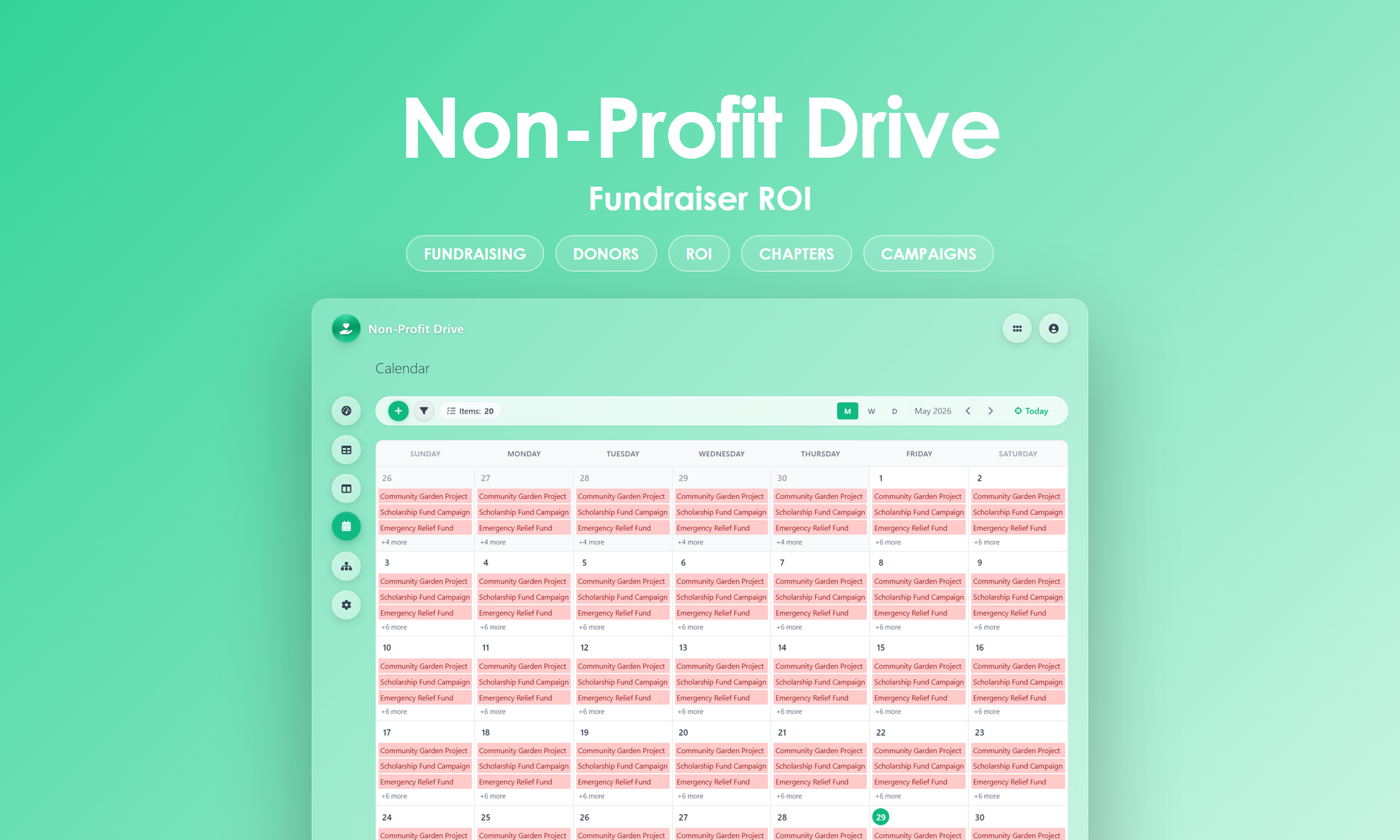 Non-Profit Drive - Calendar