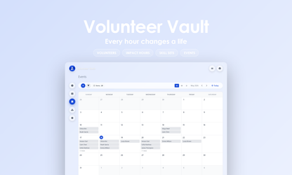Volunteer Vault - Calendar