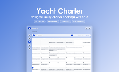 Yacht Charter - Calendar