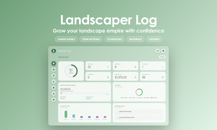 Landscaper Log - Dashboard