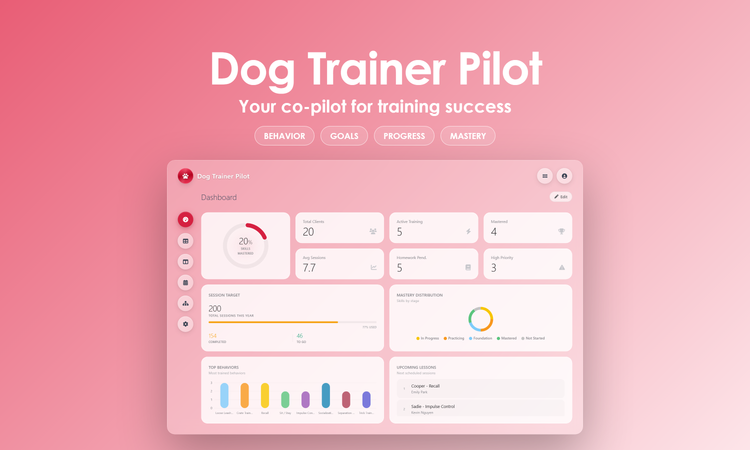 Dog Trainer Pilot - Dashboard