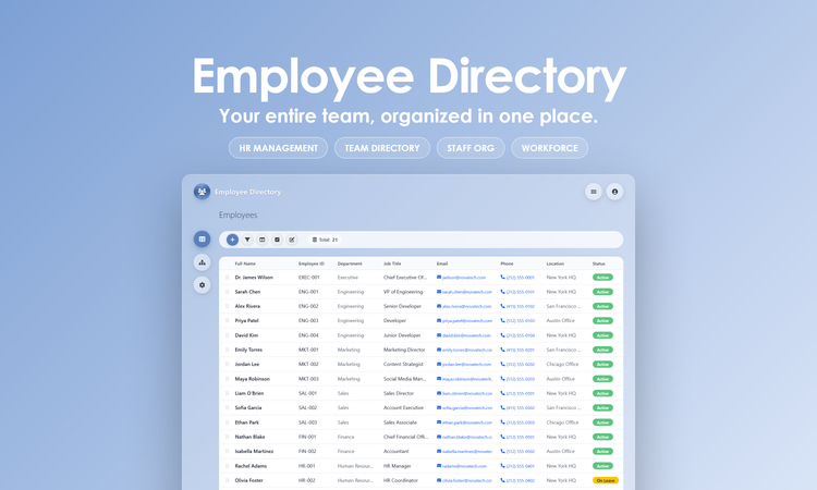 Employee Directory - Dashboard