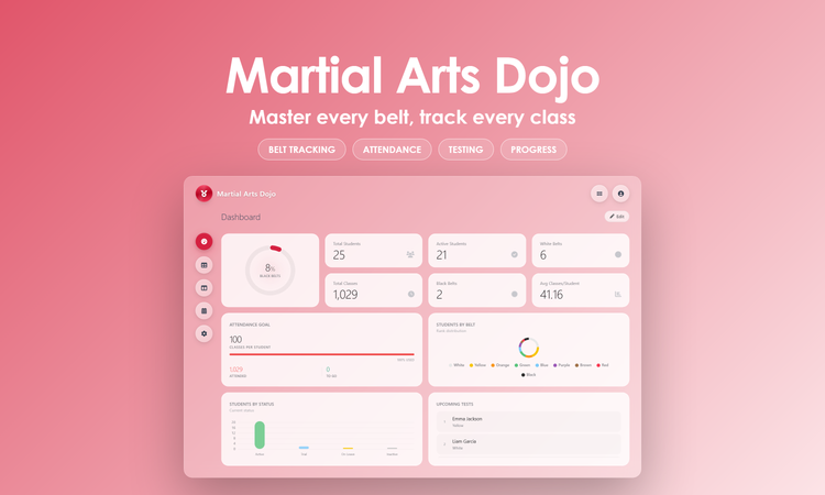 Martial Arts Dojo - Dashboard