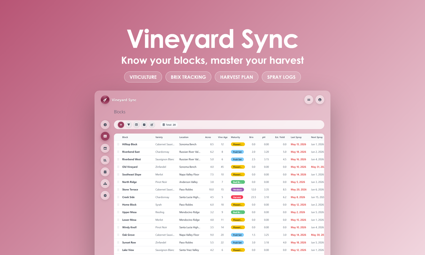 Vineyard Sync - Grid