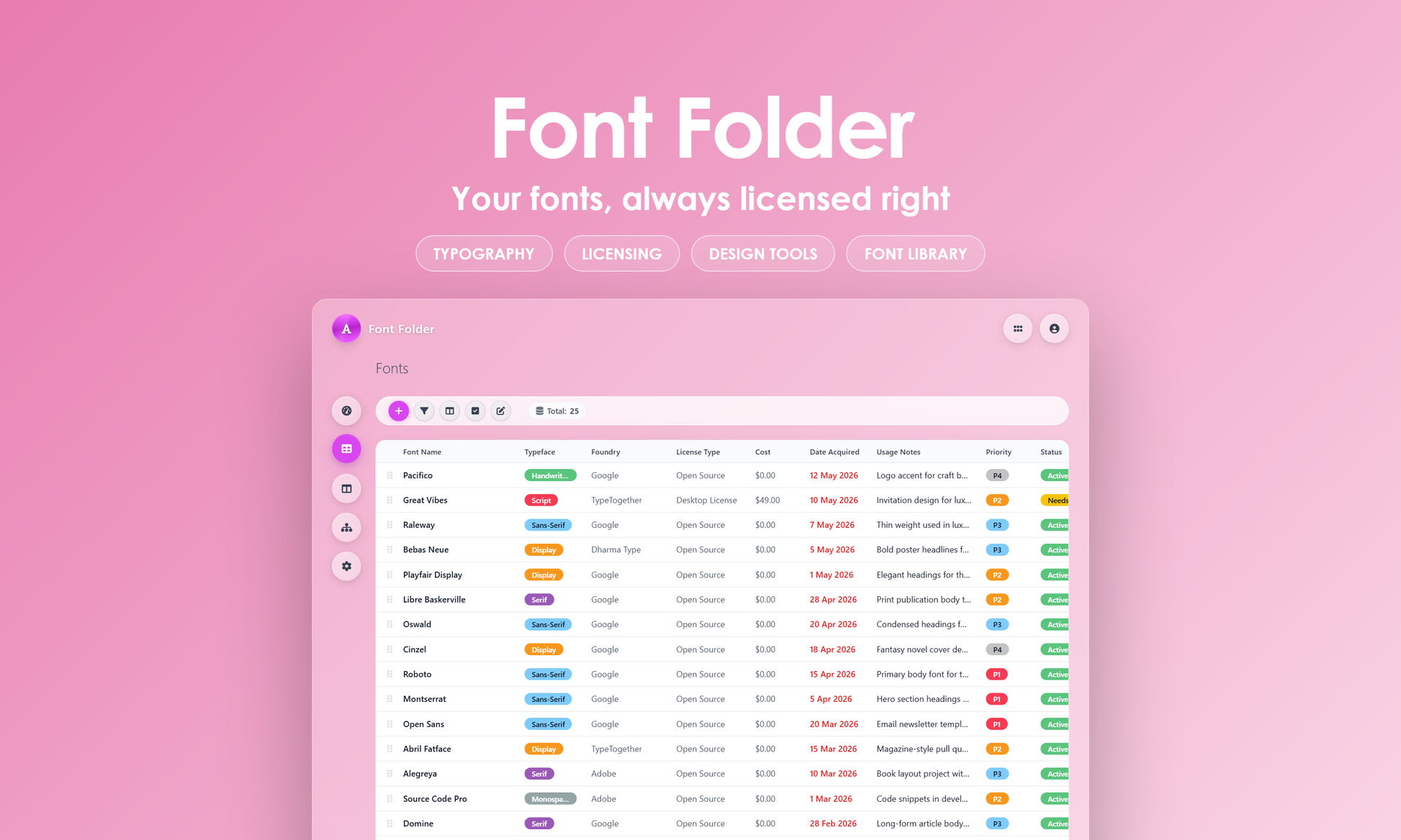 Font Folder - Grid