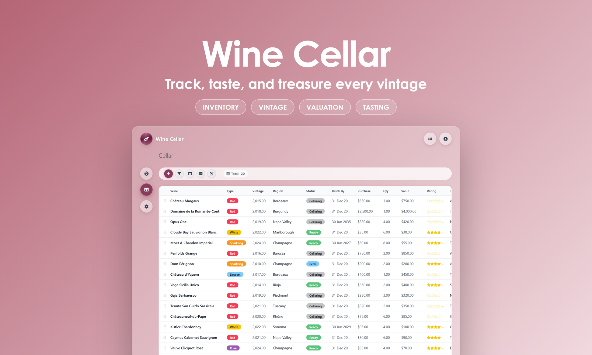 Wine Cellar - Grid