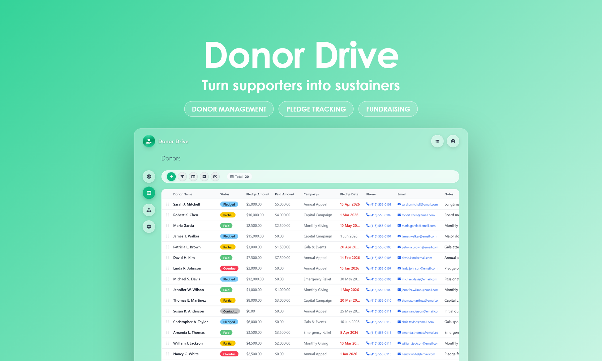 Donor Drive - Grid