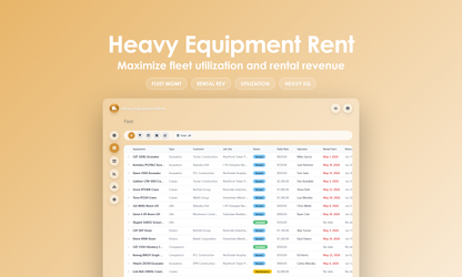Heavy Equipment Rent - Grid