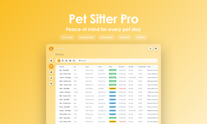Pet Sitter Pro - Grid