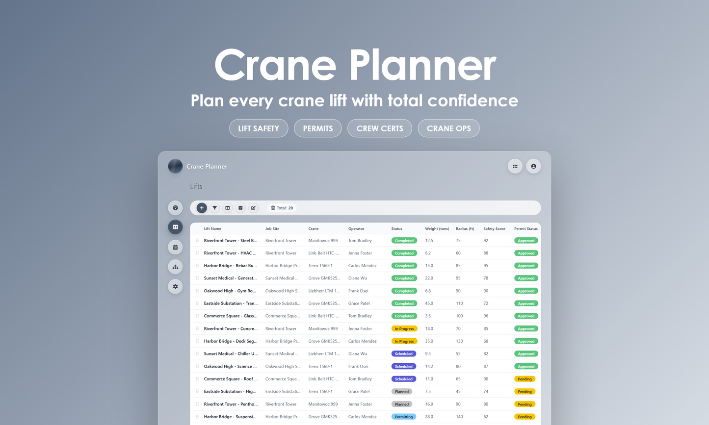 Crane Planner - Grid