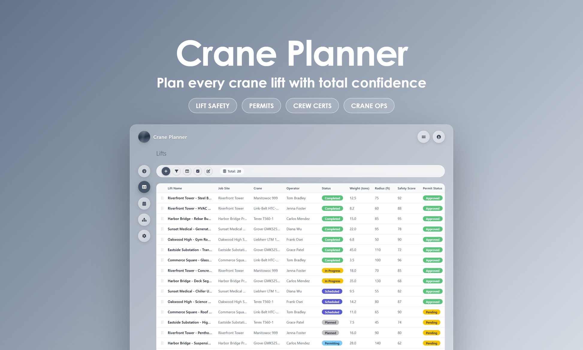 Crane Planner - Grid